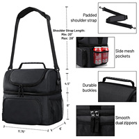 Sac isotherme à déjeuner personnalisé avec logo Oxford pour adultes, grande capacité, double compartiment, sac isotherme pour le déjeuner, pour le bureau et les trajets domicile-travail