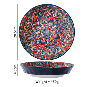 <span class=keywords><strong>Assiette</strong></span> en porcelaine en gros d'usine, style américain, motif floral, personnalisable, compatible four et lave-vaisselle, ensemble de vaisselle - Product Image 5