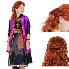 Disfraz de princesa femenina Winter Kingdom 2 con peluca Anna para personajes femeninos - Product Image 1