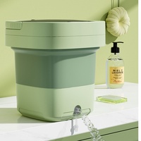 Lave-linge portable pliable à chargement frontal, entièrement automatique, électrique, pour sous-vêtements, chaussettes, mini-lave-linge pliable