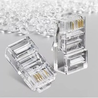 Connecteur RJ45 traversant pour câble Ethernet Cat6, fiche modulaire mâle, boîtier transparent IP20, contacts en cuivre, compatible micro-ondes