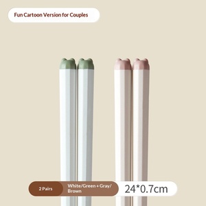Baguettes en plastique antidérapantes résistantes à la chaleur, design mignon de dessin animé, fraîches et adorables, 10 paires pour usage domestique individuel, livraison rapide - Product Image 6