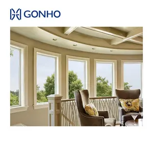 GONHO Heat Insulation Thermal Break Double Glazing Aluminium Front Right Fix Corner 90 Degrees Fixed Slide Window