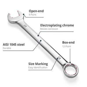 Jeu de clés mixtes 8 pièces en acier au carbone, à double extrémité (ouvertes et à douille), outils de mécanicien, directement de l'usine - Product Image 3