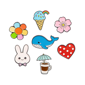 Lot de badges émaillés personnalisés en gros, épingles de revers, motifs variés et mixtes, animaux mignons, cadeau kawaii - Product Image 1