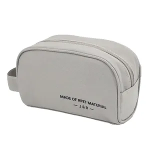 OEM Recycled PET Eco-friendly RPET Standard Bottle Fiber 600D 1680D Material Men Travel Toiletry Cosmetic Pouch Bag