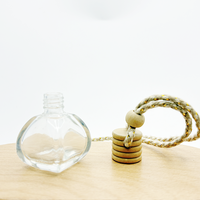Flacon diffuseur de parfum de luxe en verre vide de 14,5 ml avec couvercle en bois et bouchon à vis, pour voiture, aromathérapie et cosmétiques