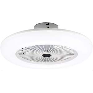 Ventilatore da soffitto a LED CCT, motore silenzioso, 3 velocità, funzione reversibile, ideale per climatizzazione e risparmio energetico. - Product Image 1