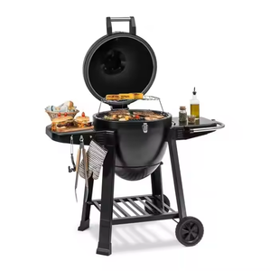 Super luxe <span class=keywords><strong>21</strong></span> pouces <span class=keywords><strong>Kamado</strong></span> en métal extérieur chariot de jardin gril personnalisé recyclable couleur réglable hauteur carbone barbecue gril - Product Image 2