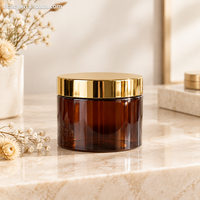 Pot cosmétique en plastique PET avec couvercle transparent doré, capacité de 50 à 1000 ml, pour le stockage de crème et de lotion
