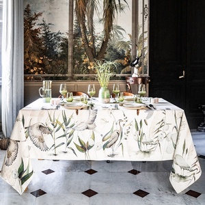 Linen/Cotton Linen Printing <b>Tablecloth</b> for Hotel Wedding French Luxury Flax Linen Table Cloth Table Cover Custom Size for Hotel - Product Image 2