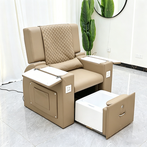 Sillón de Pedicura Negro Ajustable, Reclinable, con Masaje, para Salón de Uñas y Spa, Tapizado en PU, con Estación de Baño para Pies - Product Image 5