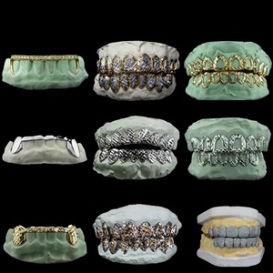 Grillz en diamant Moissanite les plus vendus, accessoire dentaire tendance pour un usage quotidien et les fêtes, disponible à un prix raisonnable - Product Image 1