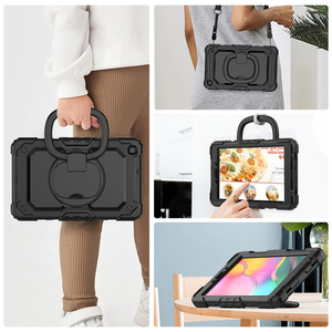 Vành Đai Xách Tay 360 Xoay Máy Tính Bảng Grip Trẻ Em Trường Hợp Đối Với Samsung <span class=keywords><strong>Galaxy</strong></span> <span class=keywords><strong>Tab</strong></span> Một 8.0 "T290 2019 Xử Lý Đứng Gồ Ghề Máy Tính Bảng Bìa - Product Image 6