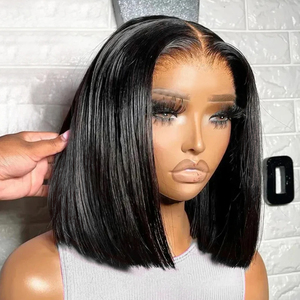 Giá rẻ sô cô la Nâu thẳng tóc con người ngắn <span class=keywords><strong>Bob</strong></span> tóc giả tóc con người ren phía trước HD ren phía trước tóc giả bán buôn đầy đủ HD ren tóc giả - Product Image 6