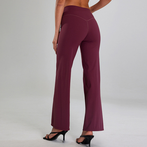 <span class=keywords><strong>Hjgh</strong></span> qualité femmes solide taille haute serré bout à bout course à pied Gym Fitness entraînement sport Yoga Flare Leggings - Product Image 2