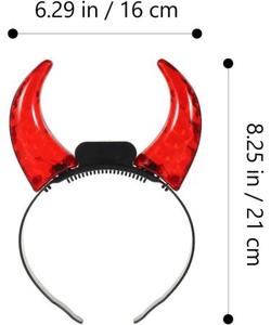 Bandeau de tête en cristal rouge LED d'origine Nicro, cornes de <span class=keywords><strong>diable</strong></span>, costume lumineux d'Halloween, bandeau de cheveux lumineux, fournitures de fête néon - Product Image 3