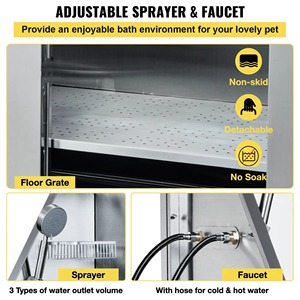 50 بوصة حوض غسيل للكلاب من الفولاذ المقاوم للصدأ احترافي للحيوانات الأليفة لتوفير المساحة والسعة الكبيرة لاستخدام الحمام والحيوانات الأليفة للاستحمام - Product Image 3
