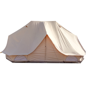 Impermeabile outdoor large luxury <span class=keywords><strong>glamping</strong></span> camping Double poles emperor twins extra portico canvas bell tent per 10-12 Pe - Product Image 6