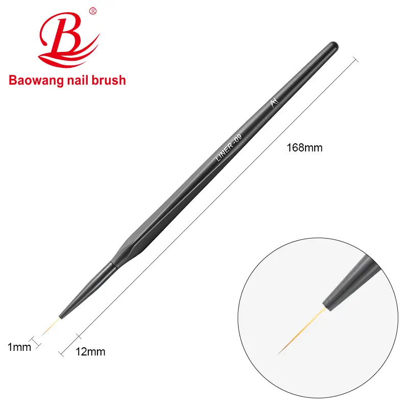 Qualidade superior PTT Nylon Cabelo Matte Black Triangle Handle Nail Art Desenho Detalhe Longo Liner Escova Para Nail Painting