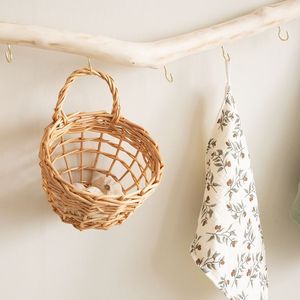 Panier mural en rotin tressé écologique pour l'organisation et le rangement <span class=keywords><strong>de</strong></span> l'ail, des oignons, des fruits, des jouets pour bébés, des pots <span class=keywords><strong>de</strong></span> fleurs et des jardinières - Product Image 2