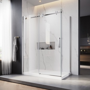 Oem Hotel apartamento baño puerta corredera sin marco ducha recinto caminar en vidrio partición ducha puertas - Product Image 3