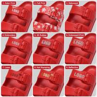 Sandales à double boucle personnalisées avec logo pour hôtel, piscine, fête, plage, événements promotionnels, cadeaux de marque