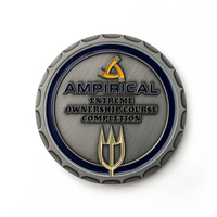 Pièce commémorative personnalisée en alliage de zinc plaqué nickel noir, double face, avec emblème de unité de service aérien et design à remplissage de peinture, vente en gros