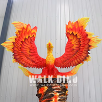 Asiatische wasserdichte handgemachte stehende Phoenix Tier LED Seide chinesische Festival Laterne für Abschluss Valentinstag