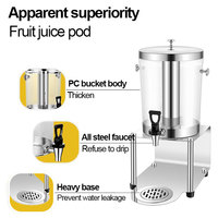 YITIAN Nouveau Distributeur de Jus 16L Doré, Distributeur de Boissons Lait, Café, Soda, Bière pour Cafétéria