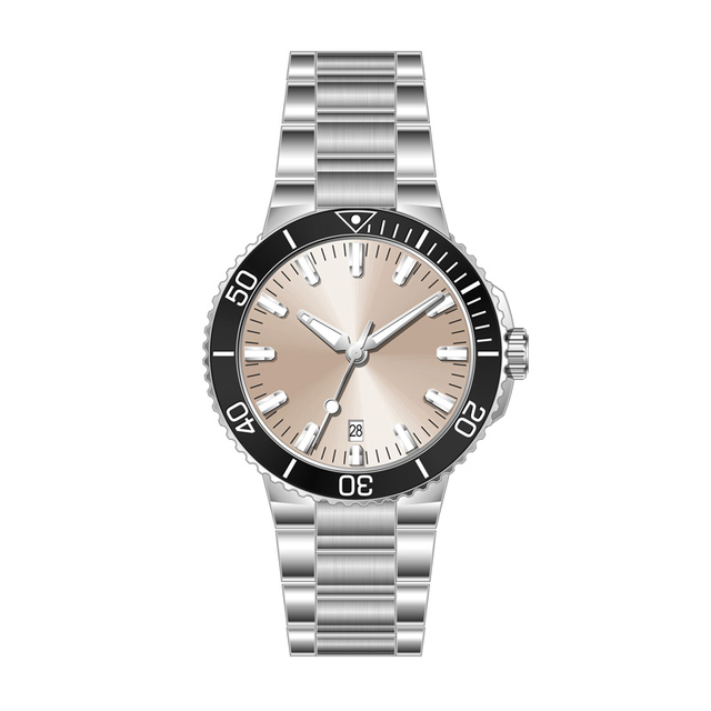 New Luxury Salmon Color 30atm Stainless Steel Custom Oem Automatic Mechanical Movement Diving Men Dive Wrist Watch
