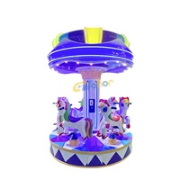 Carrousel Portable à pièces de monnaie pour enfants 6 places, petit terrain de jeu, manège pour enfants