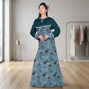 Vestido Maxi caftán de estilo marroquí tradicional para mujer, estampado de algodón suave, transpirable, largo, para adultos, de talla grande, musulmán etéreo - Product Image 2