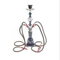 Hookah Shisha Top End kustom ramah lingkungan kaca transparan Resin Stainless Steel Pom Resin lubang tunggal Chicha