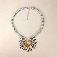 Collier en pierres semi-précieuses, agate naturelle, jade, cristal, rondelle, pierre précieuse, quartz, collier à perles avec pendentifs en zircon