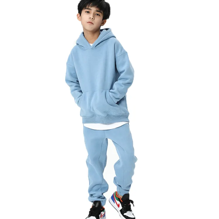 Wholesale Kids Tracksuits Children Boys Solid Hooded Pullover Baby Tracksuit High Quality Jogger Suits Kids Sweatsuits
