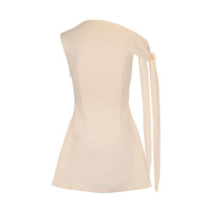 Nuevo Vestido Corto <span class=keywords><strong>Sexy</strong></span> de Moda para Mujer con Lazo y Hombro Oblicuo Irregular, Elegante Vestido Acampanado para Fiesta y Uso Diario - Product Image 6