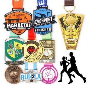 เหรียญรางวัลกีฬาที่ระลึกพร้อมโลโก้สั่งทำ ชุบทอง เงิน ทองแดง พิมพ์ลาย UV สลักโลหะ - Product Image 3