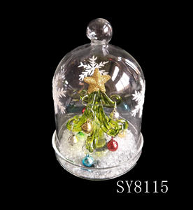 Adorno Navideño de Cristal con Copo de Nieve y Brillantina Integrada, Campanas Metálicas Transparentes Colgantes para Árbol de Navidad, 6x6x10cm, Regalo Festivo, Marca SY - Product Image 2