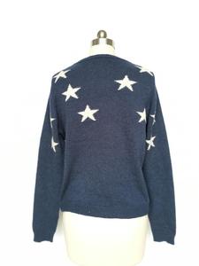 Col rond Modèle De Tricot Dames Étoiles Imprimer Pull Femmes Vêtements mélange de <span class=keywords><strong>Laine</strong></span> <span class=keywords><strong>D</strong></span>'<span class=keywords><strong>agneau</strong></span> étoile <span class=keywords><strong>à</strong></span> cinq branches jacquard - Product Image 2