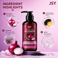300ml Sampo Bawang Merah Minyak Biji Hitam Penguat Volume Rambut Menutrisi Kulit Kepala Melembutkan Menghaluskan Berbahan Dasar Tumbuhan Private Label OEM ODM