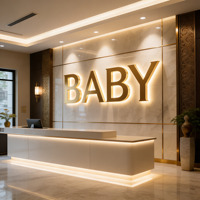 Enseignes lumineuses LED 3D personnalisées en acrylique rétroéclairé, lettres métalliques, étanches IP65, télécommandées pour la publicité et l'utilisation commerciale dans les centres commerciaux