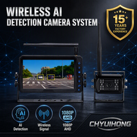 Kit de Caméra de Surveillance Numérique Sans Fil 1080P pour Camion avec Détection de Piétons par IA, Antenne Longue Portée pour la Sécurité des Bus, Remorques et Flottes