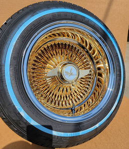 13x7 Steel Chrome Luxury Car Gold Wire Wheels 14 Inch New Universal Fitment Deep Dish Zenith <strong>Dayton</strong> <strong>Rims</strong> - Product Image 1