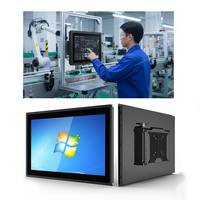 PC industriel embarqué tout-en-un à écran tactile, installation encastrée, refroidissement sans ventilateur, RS232 x 2, RJ45, WIFI