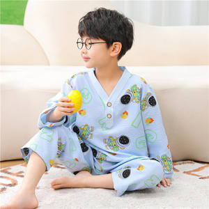 Conjunto de Pijamas de Manga Larga de Algodón con Estampado de Dibujos Animados de 2 Piezas de Alta Calidad para Niños y Niñas, Ropa de Dormir de Verano - Product Image 6