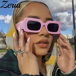 Popular Women's Sunglasses Trend Rectangle Candy Color Pink Glasses 2022 Fashion Women Sun Glasses Ladies Eyewear