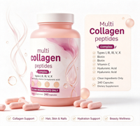 Capsules de collagène multi-peptides en marque privée OEM pour la peau, les cheveux, les ongles et les articulations