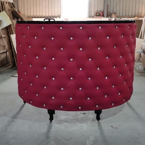 RD02 Bancone Reception Curvo in Velluto <span class=keywords><strong>Rosso</strong></span> Trapuntato per Salone di Bellezza, Vendita Calda - Product Image 6