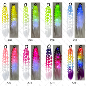 Shinein 24 pollici Festival Rave color capelli <span class=keywords><strong>coda</strong></span> <span class=keywords><strong>di</strong></span> <span class=keywords><strong>cavallo</strong></span> ragazze Mini luce luce bagliore torsione treccia <span class=keywords><strong>di</strong></span> <span class=keywords><strong>coda</strong></span> <span class=keywords><strong>di</strong></span> <span class=keywords><strong>cavallo</strong></span> estensione <span class=keywords><strong>con</strong></span> Tinsel - Product Image 4